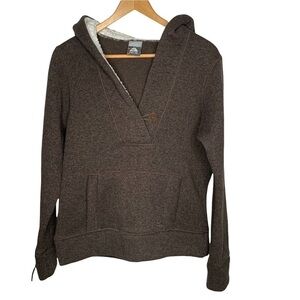 Nike ACG Brown Taupe Pullover Sherpa Hooded Sweater Size M Medium Women's